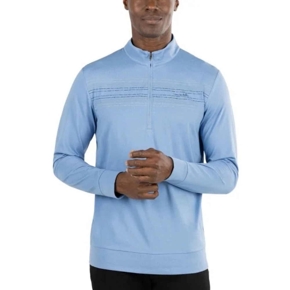 Travis Mathew Heritage Golf Pullover‎ Men's XXL Blue 1/4 Zip Shirt Performance